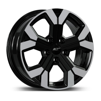 Alu kola AGT 16260, 16x6.5 5x114.3 ET40, černá + leštěný límec