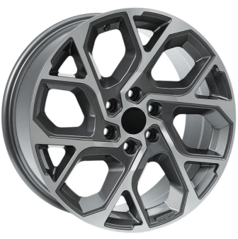 Alu kola AGT 18245, 18x8 6x120 ET45, šedivá + leštění (zátěžová)