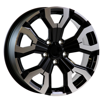 Alu kola Arceo DY1886, 16x6.5 5x114.3 ET35, černá + leštěný límec