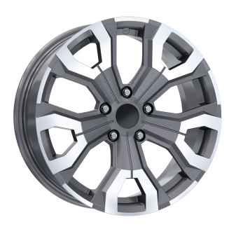 Alu kola Arceo DY1887, 17x7 5x114.3 ET35, šedivá + leštěný límec