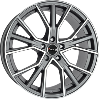 Alu kola AVUS VELGEN AF18, 19x8.5 5x112 ET48, šedivá matná + leštění