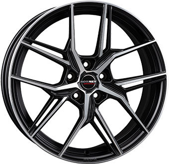 Alu kola BORBET QX, 19x8 5x112 ET44, černá matná + leštění