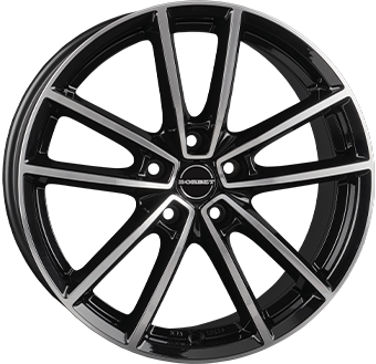 Alu kola BORBET W, 20x8 5x112 ET27, černá lesklá + leštění (zátěžová)