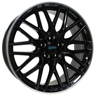 Alu kola CMS C25, 19x8 5x120 ET52, černá + leštěný límec (zátěžová)