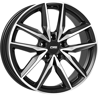 Alu kola CMS C28, 19x7.5 5x100 ET40, černá lesklá + leštění