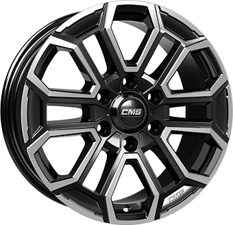 Alu kola CMS C35, 17x7.5 6x139.7 ET38, černá lesklá + leštění (zátěžová)