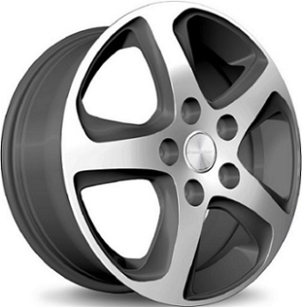 Alu kola IRMSCHER WAVE STAR, 17x7 5x118 ET62, šedivá matná + leštění (zátěžová)