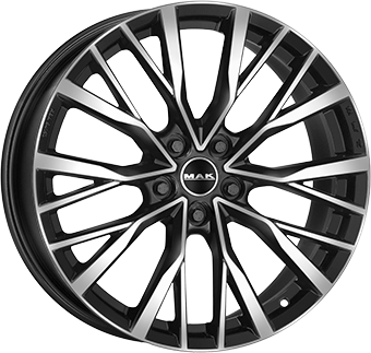 Alu kola MAK KENT, 22x10 5x120 ET42, černá lesklá + leštění (zátěžová)