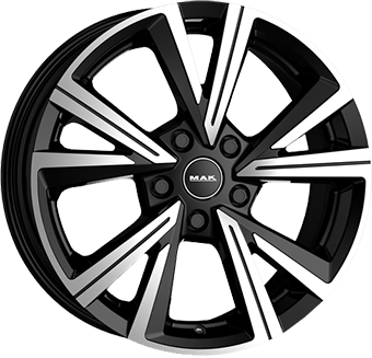 Alu kola MAK QVARZ, 16x6.5 5x114.3 ET40, černá lesklá + leštění