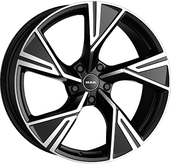 Alu kola MAK STARK, 22x10 5x112 ET32, černá lesklá + leštění (zátěžová)