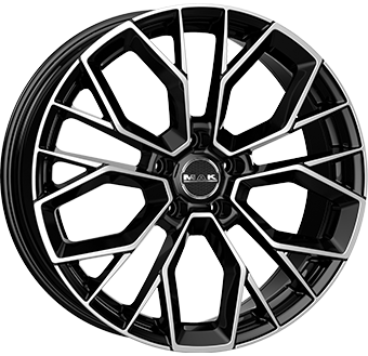 Alu kola MAK STILO, 21x9 5x112 ET42, černá lesklá + leštění (zátěžová)