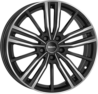 Alu kola MAK VIER, 18x8 5x112 ET50, černá lesklá + leštění (zátěžová)