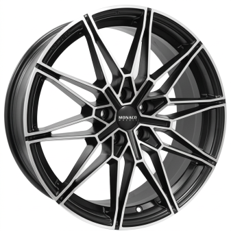 Alu kola MONACO WHEELS GP18, 19x8 5x112 ET45, černá matná + leštění (zátěžová)