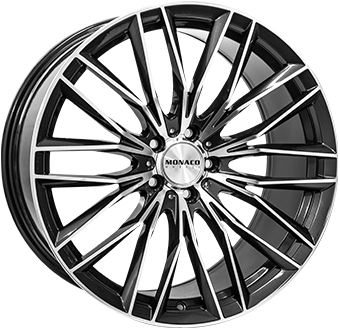 Alu kola MONACO WHEELS GP2, 20x8.5 5x112 ET45, černá lesklá + leštění