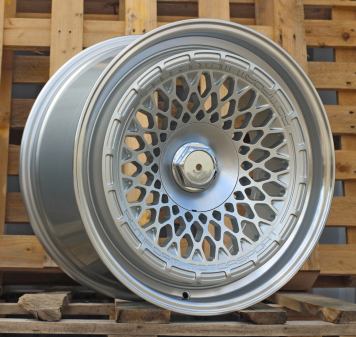 Alu kola Racing Line 1308B, 18x8.5 10x112 ET30, stříbrná + leštěný límec