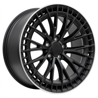 Alu kola Racing Line 3S1384, 19x8.5 5x112 ET36, černá matná + leštěný límec