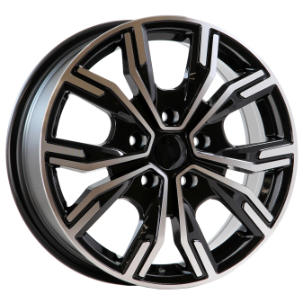 Alu kola Racing Line 6408, 16x6.5 5x114.3 ET45, černá + leštění (zátěžová)