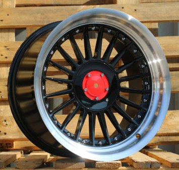 Alu kola Racing Line 7307F, 17x8 5x120 ET20, černá + leštěný límec