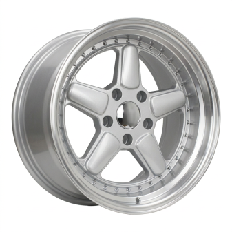 Alu kola Racing Line 7961F, 17x9 5x120 ET25, stříbrná + leštěný límec