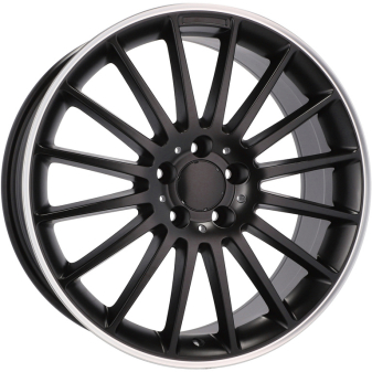 Alu kola Racing Line A1020, 17x7.5 5x112 ET40, černá matná + leštěný límec