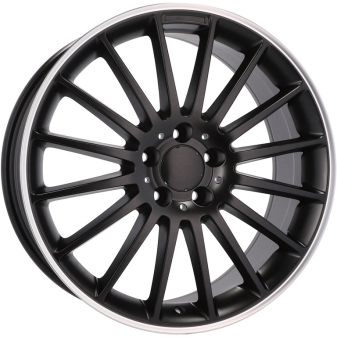 Alu kola Racing Line A1020, 18x8 5x112 ET45, Černá matná + leštěný límec