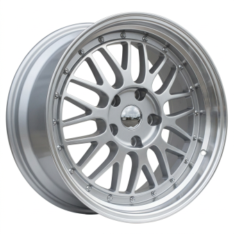 Alu kola Racing Line A1025, 16x7 5x112 ET35, stříbrná + leštěný límec