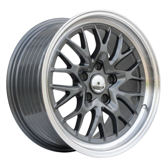 Alu kola Racing Line A1408, 18x8 5x120 ET30, šedivá + leštěný límec