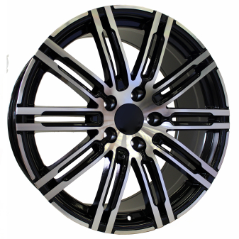 Alu kola Racing Line B1026, 22x10 5x130 ET50, černá + leštění (zátěžová)