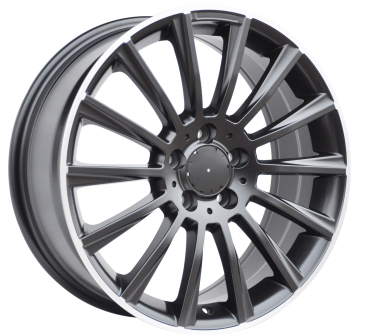 Alu kola Racing Line B1048, 17x7.5 5x112 ET45, černá + leštěný límec