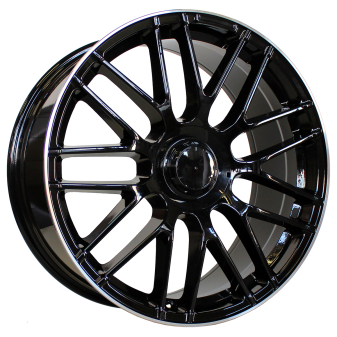 Alu kola Racing Line B1268, 17x7.5 5x112 ET35, černá + leštěný límec