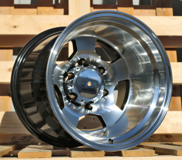 Alu kola Racing Line B1313, 15x12 6x139.7 ET-78, černá + leštění (zátěžová)