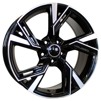 Alu kola Racing Line B1571, 21x9 5x112 ET35, černá + leštění (zátěžová)
