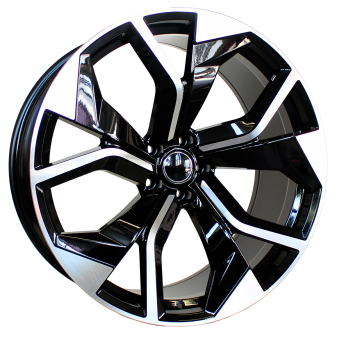 Alu kola Racing Line B1637, 22x10 5x112 ET26, černá + leštění