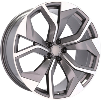 Alu kola Racing Line B1637, 20x9 5x112 ET25, šedivá + leštění (zátěžová)
