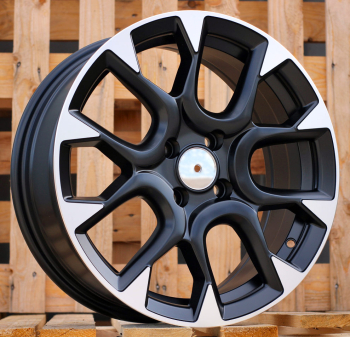 Alu kola Racing Line B1675, 16x6.5 4x98 ET35, černá matná + leštění