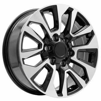 Alu kola Racing Line B1743, 16x7 6x139.7 ET30, černá + leštění (zátěžová)