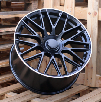 Alu kola Racing Line B1766, 22x9 5x112 ET32, černá matná + leštěný límec