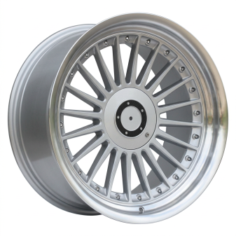 Alu kola Racing Line B1803, 18x10 5x120 ET15, stříbrná + leštěný límec