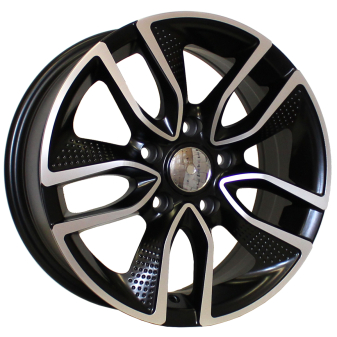 Alu kola Racing Line B5087, 16x6.5 5x112 ET45, černá matná + leštění