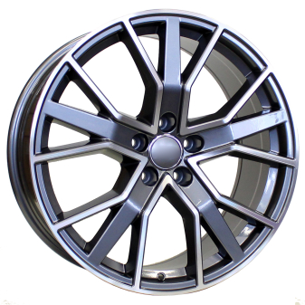 Alu kola Racing Line B5131, 19x8.5 5x112 ET35, šedivá + leštění (zátěžová)