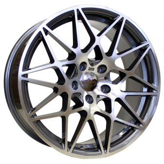 Alu kola Racing Line B5167, 19x9.5 5x120 ET40, šedivá + leštění (zátěžová)