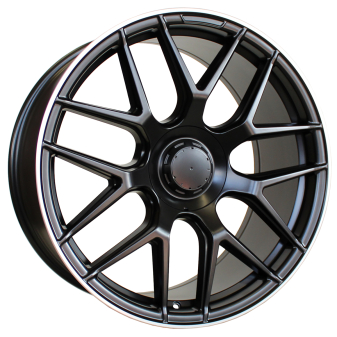 Alu kola Racing Line B5318, 20x9.5 5x112 ET22, Černá matná + leštěný límec