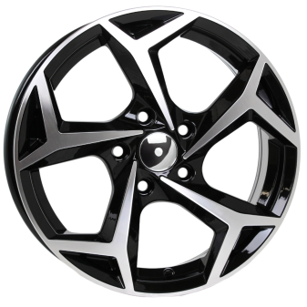 Alu kola Racing Line B5340, 17x7.5 5x112 ET41, černá + leštění