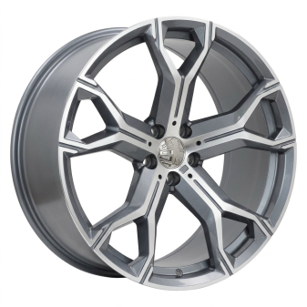 Alu kola Racing Line B5498, 22x9.5 5x112 ET37, šedivá matná + leštění (zátěžová)
