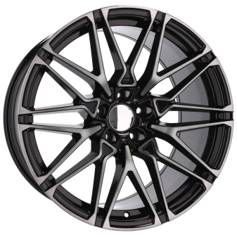 Alu kola Racing Line B5771, 22x10.5 5x112 ET43, černá + tmavé leštění (zátěžová)