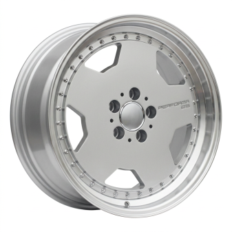 Alu kola Racing Line B5852, 17x8 5x112 ET35, stříbrná + leštěný límec