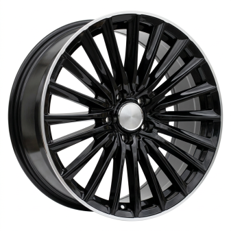 Alu kola Racing Line B5909, 19x8 5x112 ET35, černá + leštěný límec