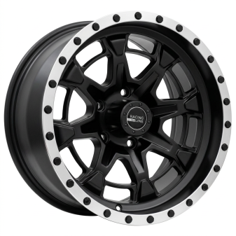 Alu kola Racing Line B5995, 17x9 5x127 ET-6, černá matná + leštěný límec