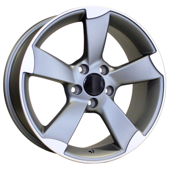 Alu kola Racing Line BK217, 19x8.5 5x112 ET40, šedivá matná + leštění (zátěžová)