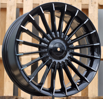 Alu kola Racing Line BK273, 17x8 5x120 ET34, černá + leštěný límec